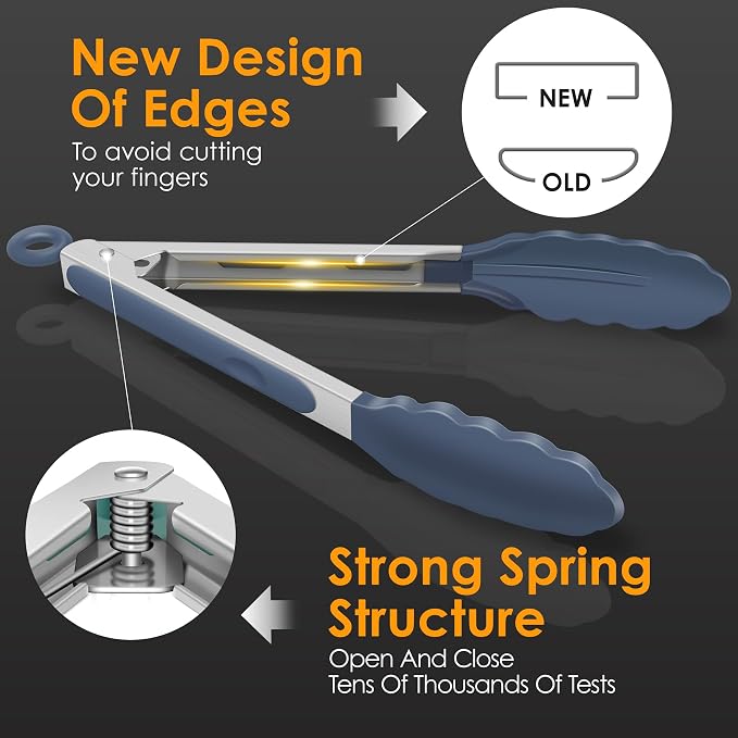 HOTEC Premium Stainless Steel Locking Kitchen Tongs - Image 6