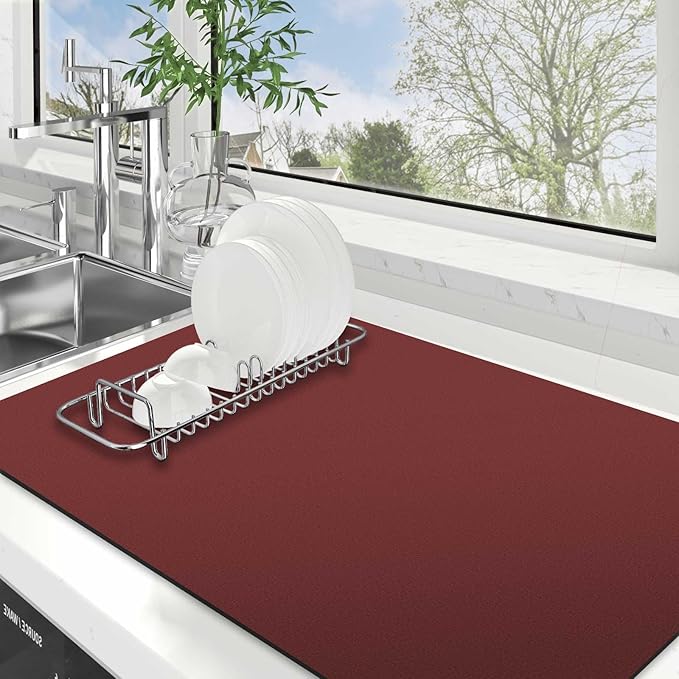 WISELIFE Dish Drying Mat Super Absorbent Drying Mat Large Dish Drying Mats by WiseLife