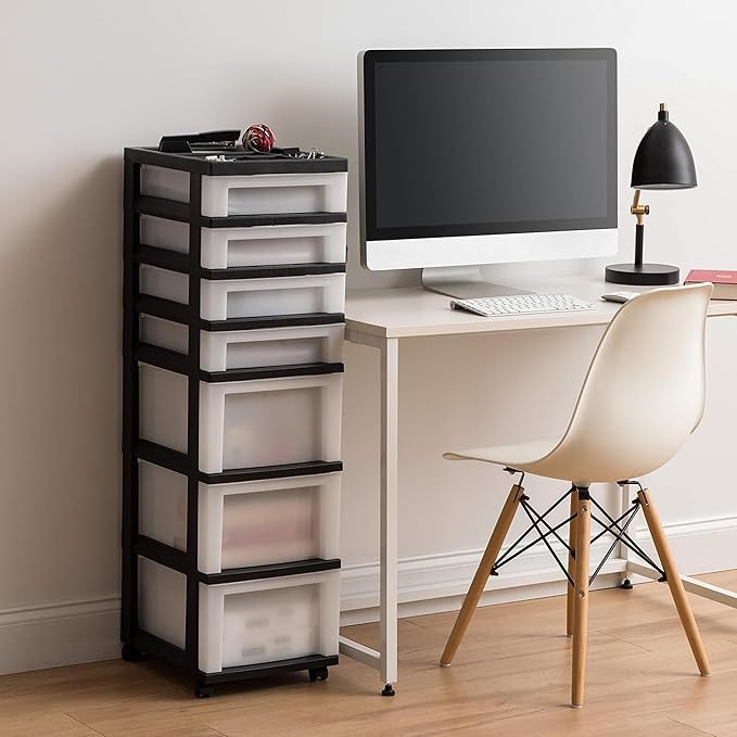IRIS USA Plastic Drawer Storage Organizer Rolling Cart, - Image 2