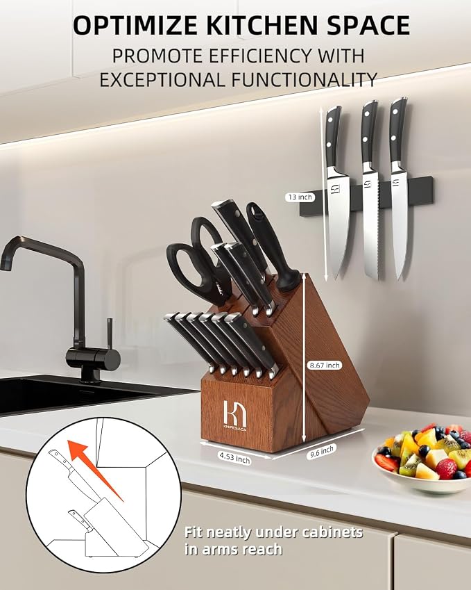 KnifeSaga Knife Set, Enduring Razor-Sharp High Carbon Stainless Steel Chef - Image 8