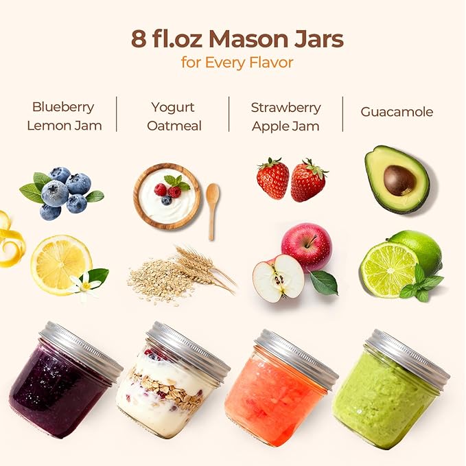 ComSaf 8 oz Wide Mouth Mason Jars, and Crafters Creating DIY Candles and Party - Image 5