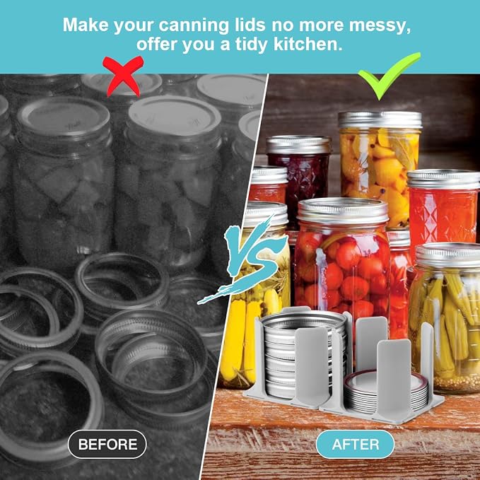 AIEVE Mason Jar Lid Organizer, 4 Pack Canning Lid Storage Rack - Image 5