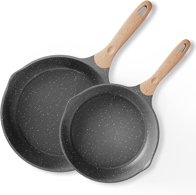 JEETEE Nonstick Frying Pans Set, Skillets Set 2 Pcs, Nonstick Omelette Skillet by JEETEE