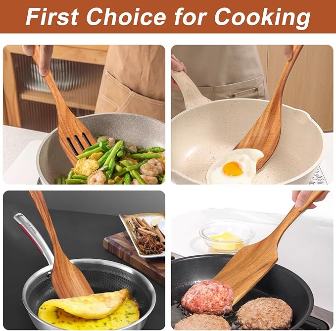 9 Pcs Wooden Spoons for Cooking Utensils - Image 3