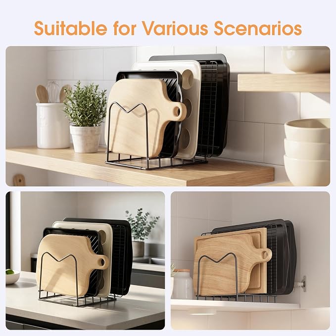 ORDORA Cutting Board Holder Stand Rack Organizer - Image 6