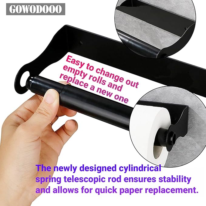 Paper Towel Holder Under Cabinet, Paper Towel Holder, Waterproof and Rustproof - Image 7