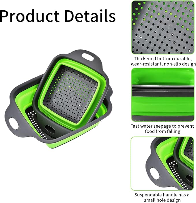 2 PCS Collapsible Colander, Collapsible Strainers - Image 7