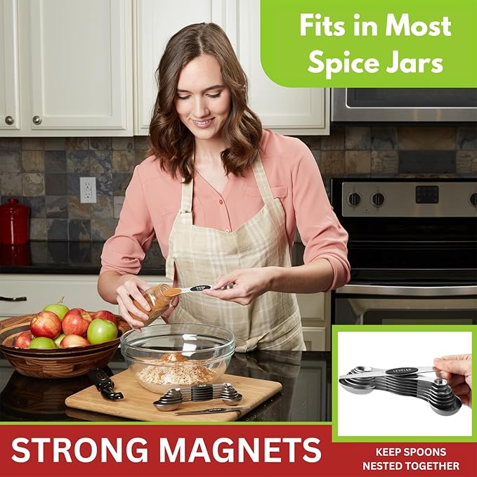 Spring Chef Stainless Steel Magnetic Measuring Spoons Set - Image 2