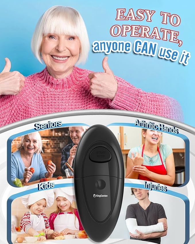 Electric Can Opener, One-Touch Automatic Hands Free Can Opener - Image 2