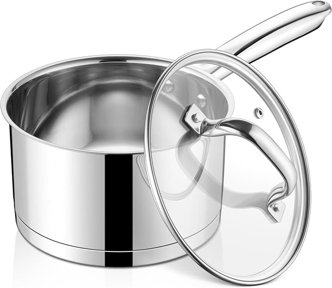LIANYU 3 qt Saucepan, Stainless Steel Sauce Milk Pan by LIANYU