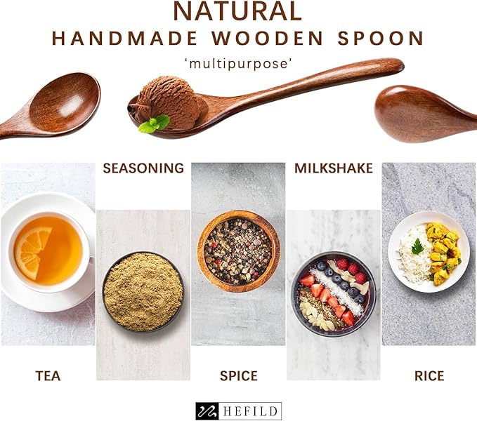 4 PCS Wooden Spoons for Honey, 6.7 inch Small Wooden Spoons - Image 3
