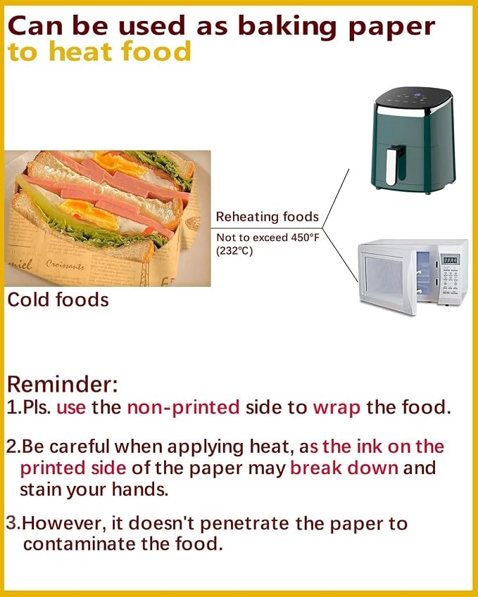Katbite 130Pcs 10 Inch Sandwich Wrapping Paper, Heavy duty Deli Paper, - Image 8