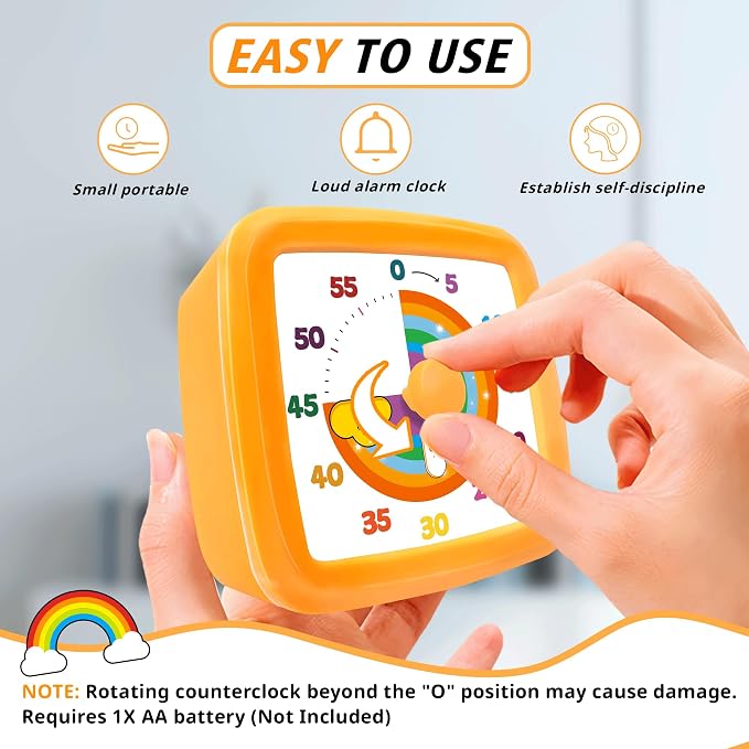 Visual Timer for Kids 60 Minute, Rainbow Countdown Clock - Image 3