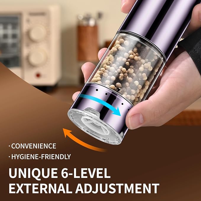 Rechargeable Salt & Pepper Grinder Set - Image 2
