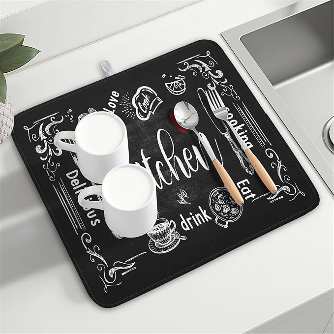 Dish Drying Mats for Kitchen Counter 16 x 18 Inch, Kitchen Drying Mat - Image 8