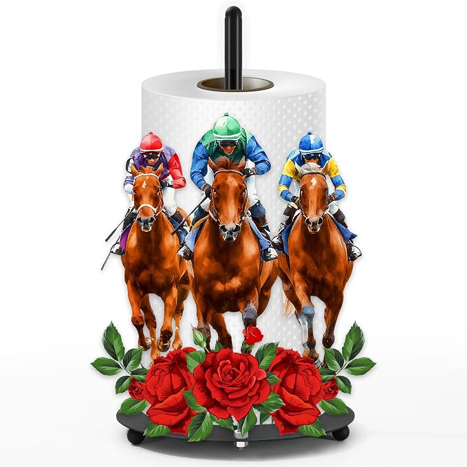 Whaline Horse Racing Paper Towel Holder Countertop Run by Whaline