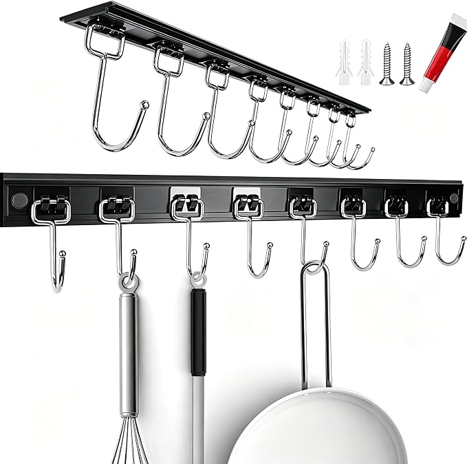 Cociat 2PCS Utensil Racks with 8 Hooks 17 Inch Kitchen Utensil Holders Hanging by Cociat