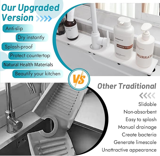 Fast Drying Faucet Mat for Kitchen Sink, Water Absorbent Diatomite Stone Sink - Image 5