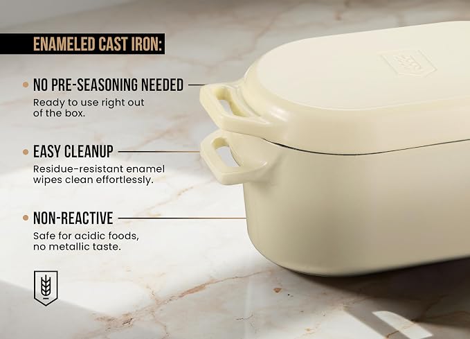 Kook Dutch Oven, For Sourdough Baking, Dual Handles, Enameled Cast Iron - Image 5