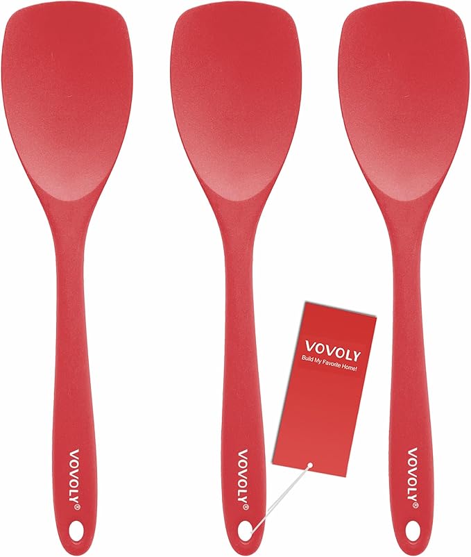 Upgrade Silicone Spatula Spoon Set, VOVOLY Heat Resistant Rubber Spoonula by VOVOLY