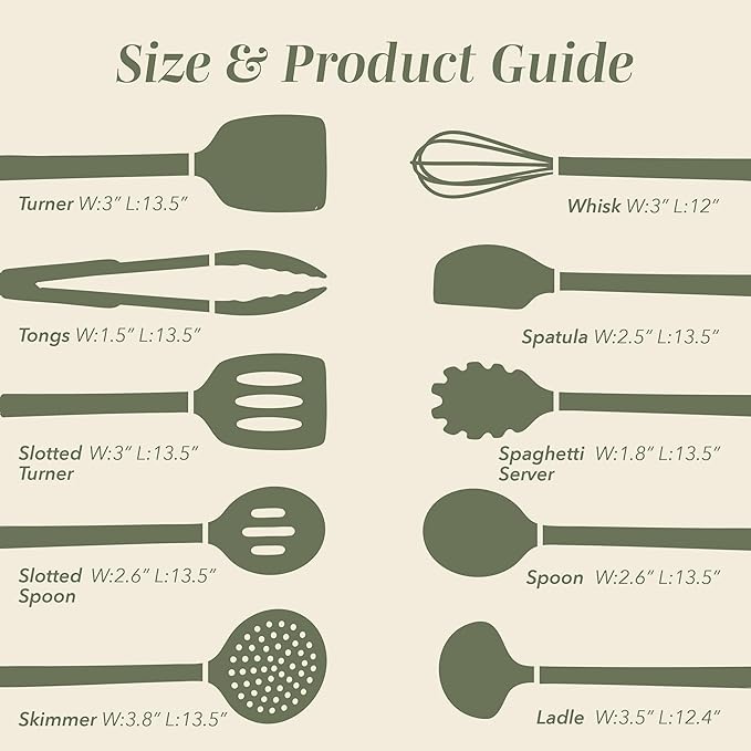 COOK WITH COLOR Silicone Cooking Utensils, Kitchen Utensil Set, Cooking Utensils - Image 6