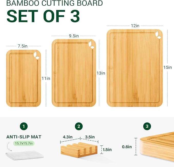 Bamboo Cutting Boards for Kitchen - Image 2