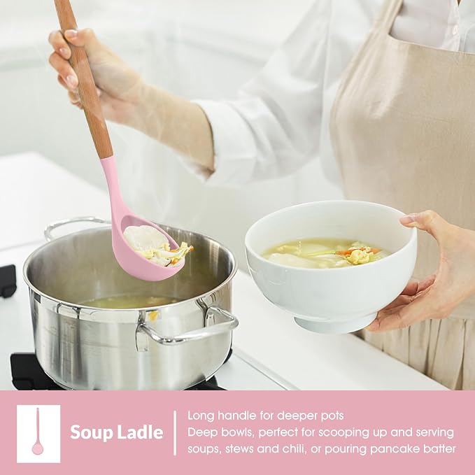 E-far Cooking Utensils Set of 6, Silicone Kitchen Utensils - Image 5