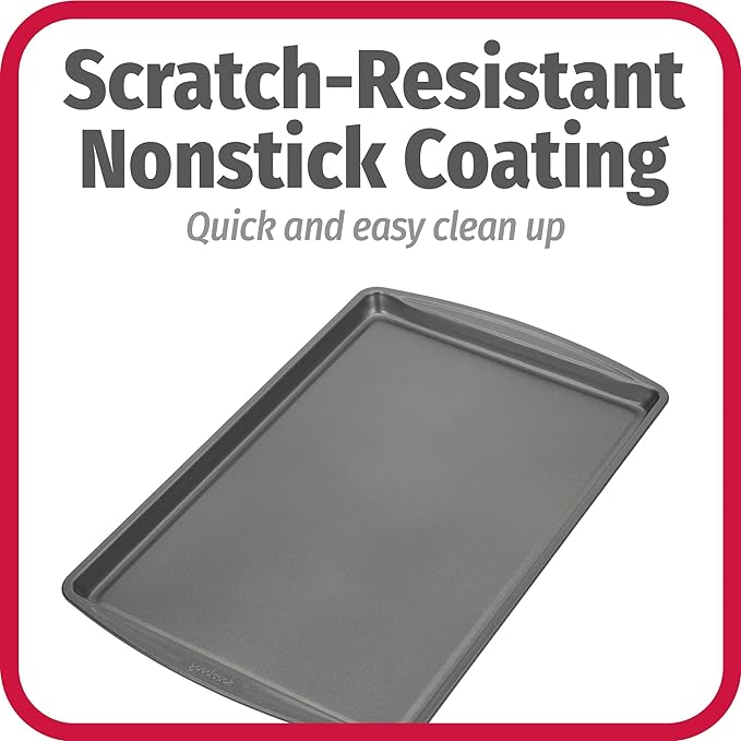 GoodCook Everday Nonstick Carbon Steel 17 x 11-Inch Baking Sheet Set, 2 Pack – - Image 4