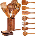 Wooden Kitchen Utensil Set, 9-Piece Cooking Tools by KEJJRIUTN