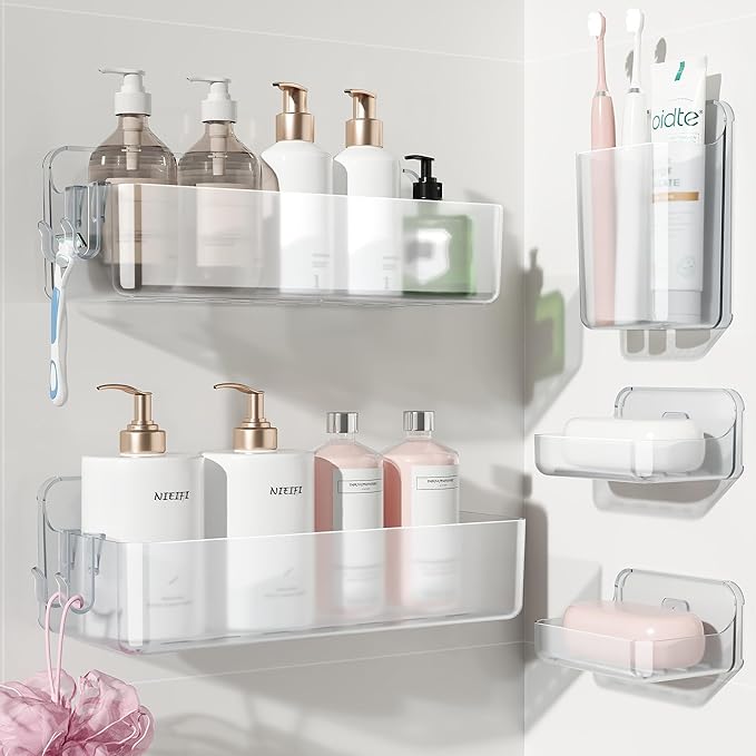 Nieifi Adhesive Wall Shelf, Shower Shelves 5 Pack by Nieifi