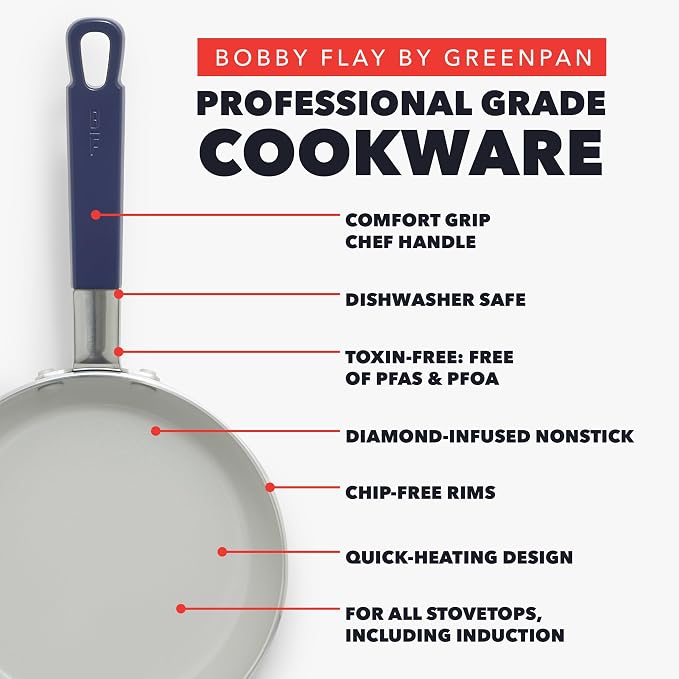 GreenPan x Bobby Flay 8" Nonstick Frying Pan Skillet, PFAS-Free Diamond Ceramic - Image 5