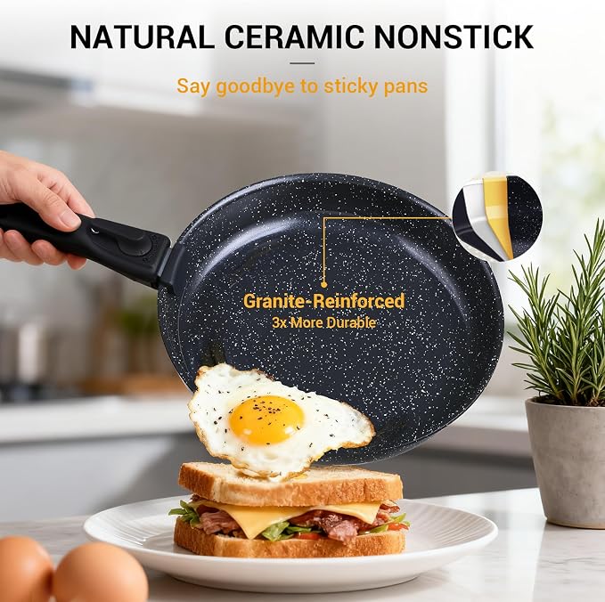 Ammeloo 21 Pcs Pots and Pans Set Non Stick, Ceramic Kitchen Cookware Set - Image 4