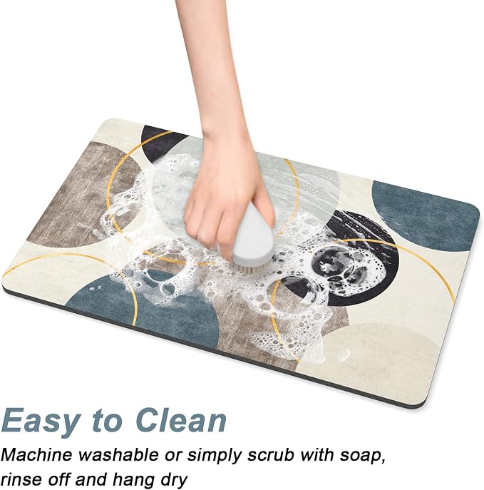 Rnivvi Coffee Mat, Hide Stain Rubber Backed Absorbent Dish Drying Pad - Image 5