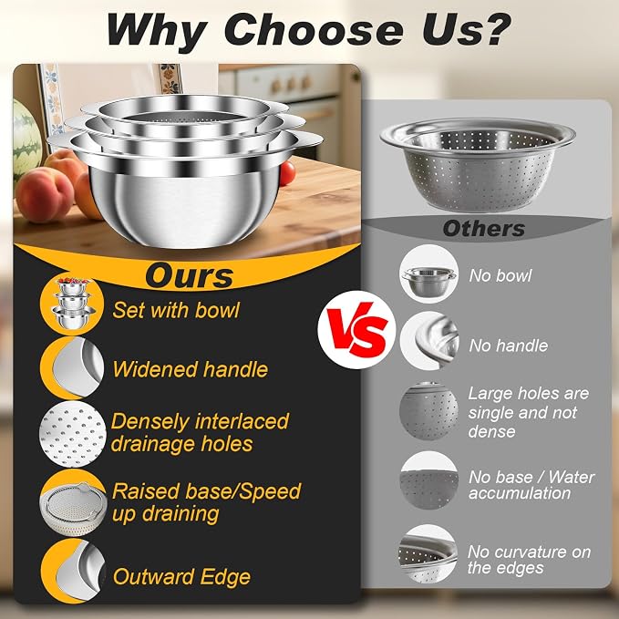 Colander, Stainless Steel Colander - Image 4