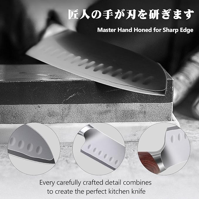 SHAN ZU 7 Inch Chef Knife, High Carbon Japanese 10Cr15Mov Stainless Steel - Image 6