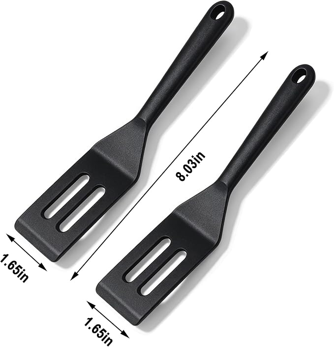 2 Pack Mini Silicone Spatula Set, Heat Resistant Small Thin Spatulas - Image 3