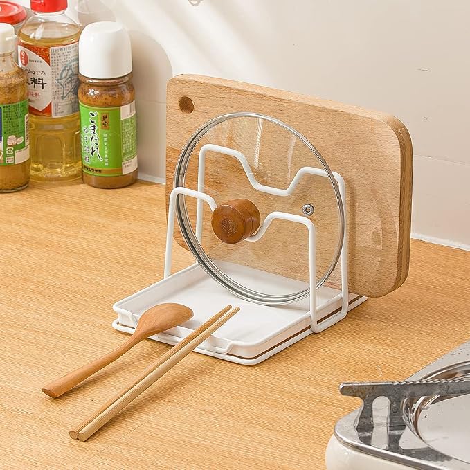 Poeland Pot Lid Holder, 2 Layers Pot Lids Organizer Multifunctional Lid and - Image 5