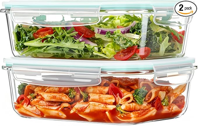 Vtopmart 2Pack 1500ml/50.7oz Large Glass Storage Containers by Vtopmart