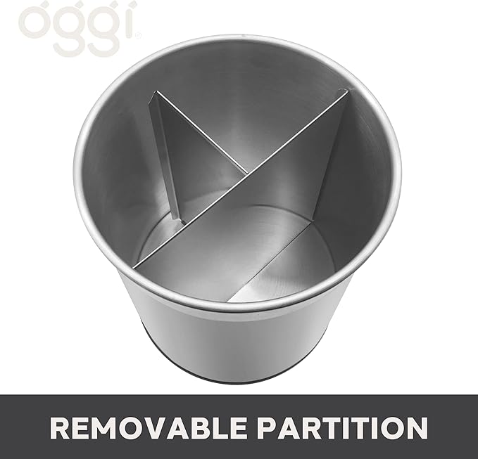 Oggi Jumbo Stainless Steel Rotating Utensil Holder - Image 2