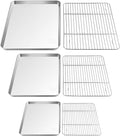 TeamFar Baking Sheet with Rack Set, 16/12.5/9 Inch Stainless Steel Cookie by TeamFar