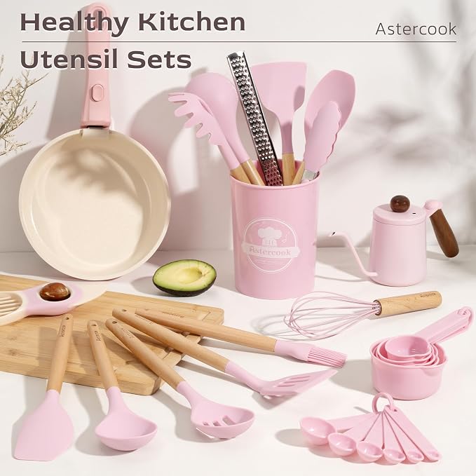 Astercook Kitchen Utensils set, 446°F Heat Resistant Food Grade Utensil Sets - Image 2