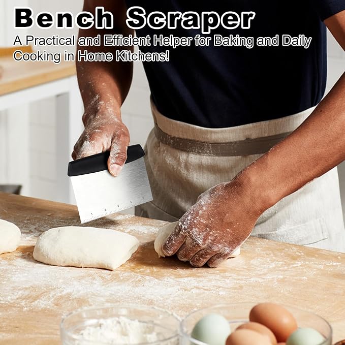 Bench Scraper, Dough Scraper, Premium Stainless Steel Dough Cutter - Image 7