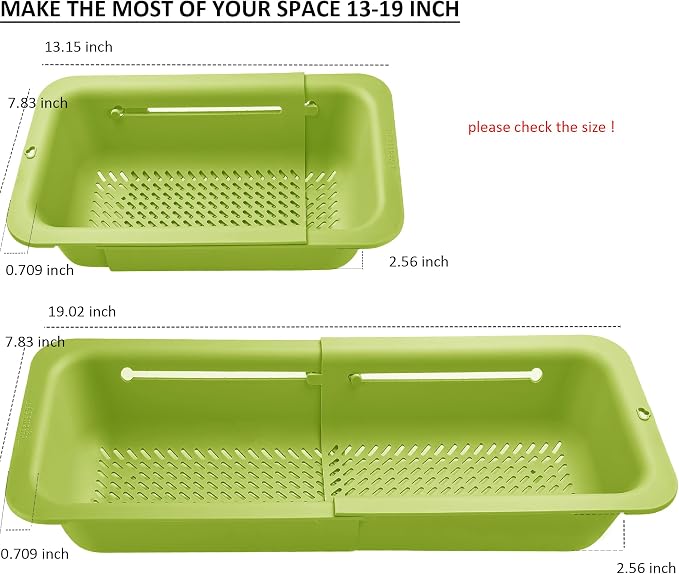 LASSHSWA Collapsible Colander for Kitchen, Over the Sink Strainer Basket for - Image 5