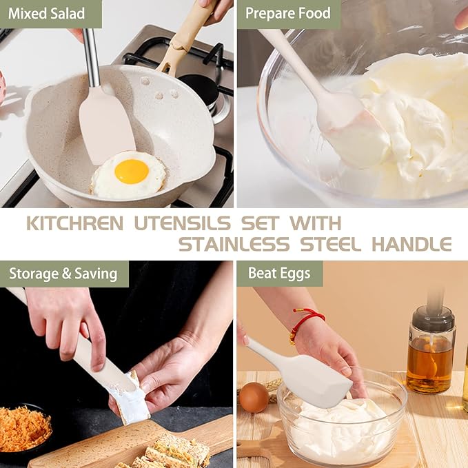 Stainless Steel Kitchen Cooking Utensil Set, Umite Chef 15 pcs Utensils - Image 3