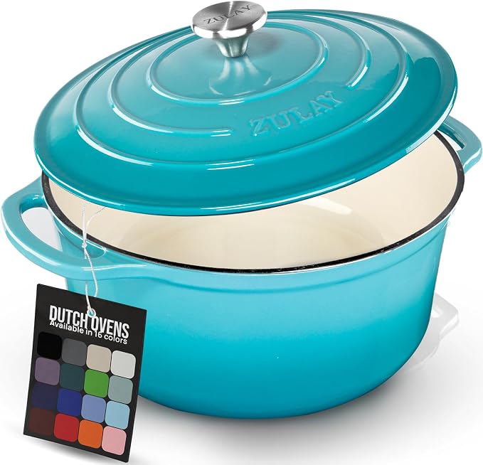 Zulay Kitchen 6 Quart Enameled Cast Iron Dutch Oven Pot by ZulayKitchen
