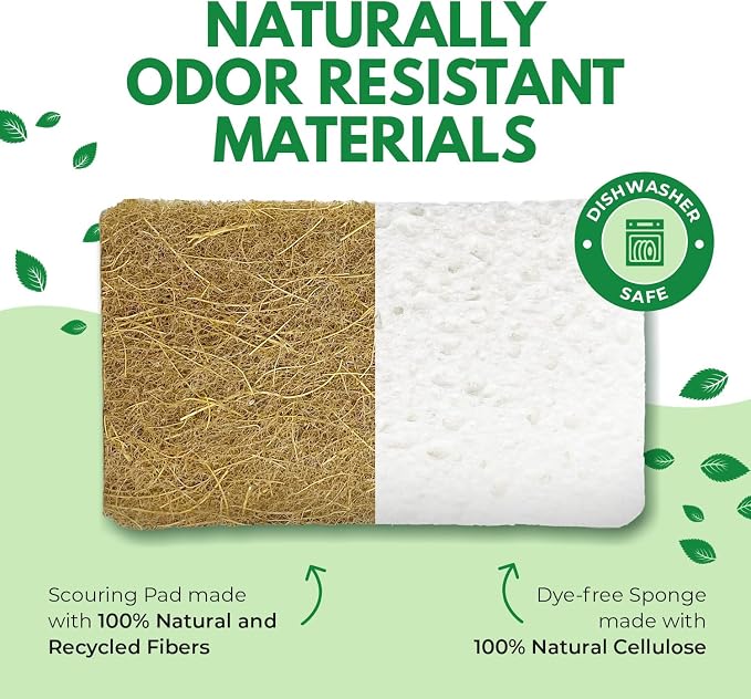 AIRNEX Biodegradable Natural Kitchen Sponges Pack of 6 - Image 4