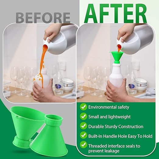 Threaded Funnel Easy Fill Funnel, Twist On Empty Spray Bottle Refill Adapter Fit - Image 5