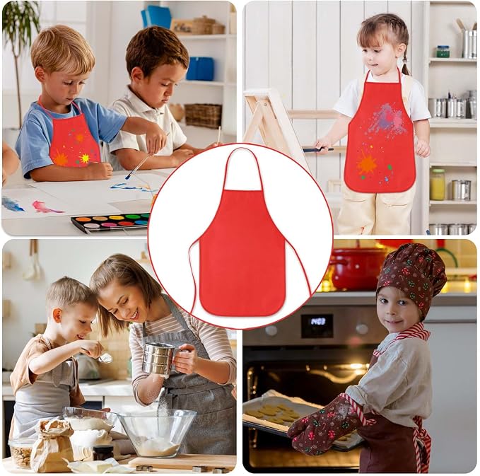 KUUQA 16/24/30/36/40Pcs Kids Apron Painting Aprons - Image 5