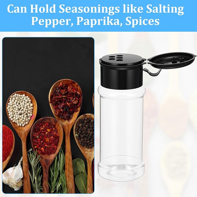 50 Pcs Clear Plastic Spice Jars - Image 4