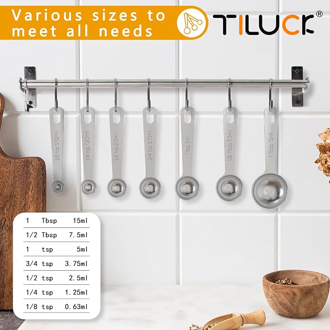 TILUCK Stainless Steel Measuring Spoons Set, Coffee Scoop Spoon, Kitchen Gadgets - Image 2